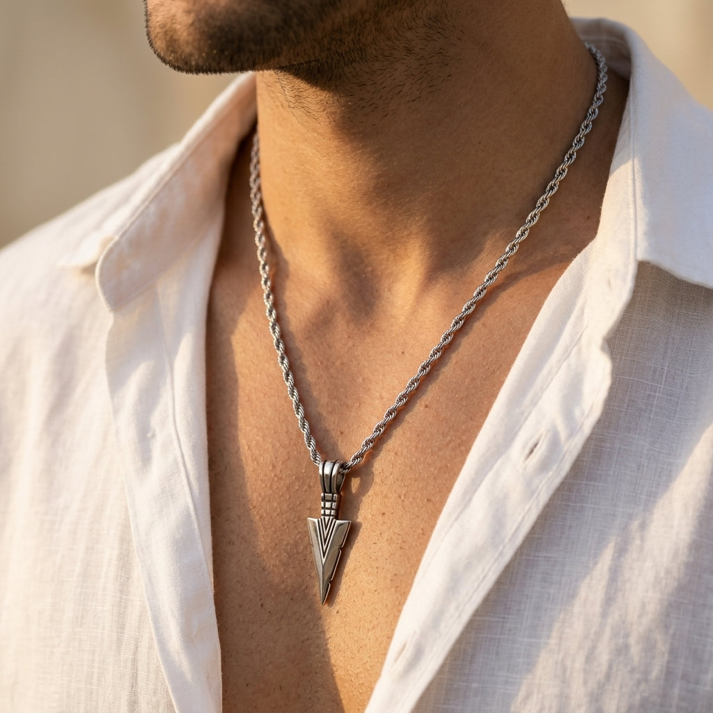 Men's Arrowhead Pendant Necklace