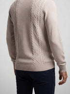 Men's Autumn Aran Cable Half Zip Jumper