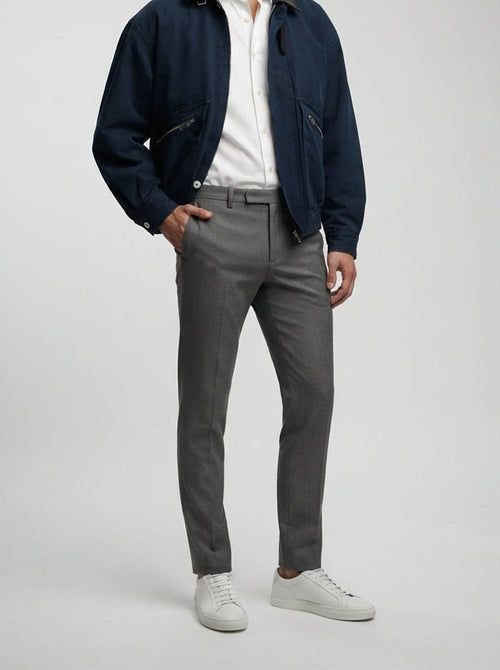Men's Autumn Bomber Jacket with Chest Flap Pockets