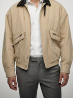 Men's Autumn Bomber Jacket with Chest Flap Pockets
