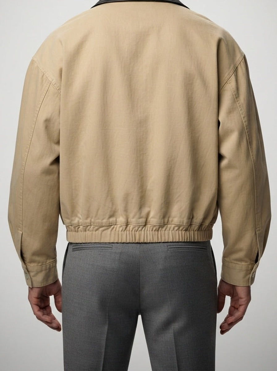 Men's Autumn Bomber Jacket with Chest Flap Pockets