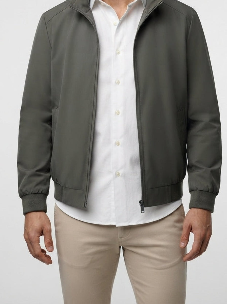 Men's Autumn Bomber Jacket with Zip Front