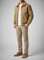 Men's Autumn Borg Collar Flight Jacket with Zip Sleeve Pocket