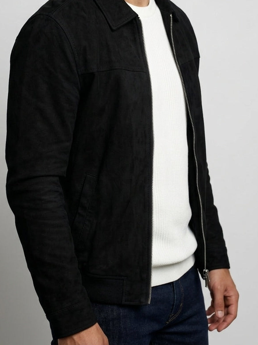 Men's Autumn Brushed Collared Full Zip Jacket
