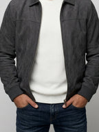 Men's Autumn Brushed Collared Full Zip Jacket