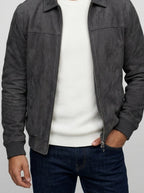 Men's Autumn Brushed Collared Full Zip Jacket