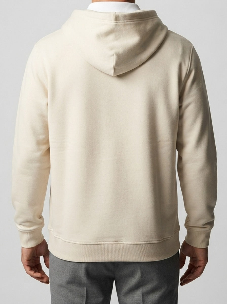 Men's Autumn Brushed Cotton Hoodie with Notch Neck and Kangaroo Pocket