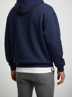 Men's Autumn Brushed Cotton Hoodie with Notch Neck and Kangaroo Pocket