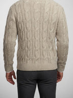 Men's Autumn Cable Knit Cardigan with Shawl Collar