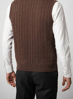 Men's Autumn Cable Knit Sleeveless Jumper Vest