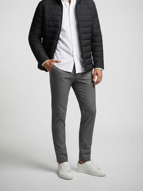 Men's Autumn Channel Quilted Zip-Up Jacket