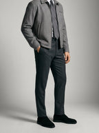 Men's Autumn Check Full Zip Jacket with Spread Collar