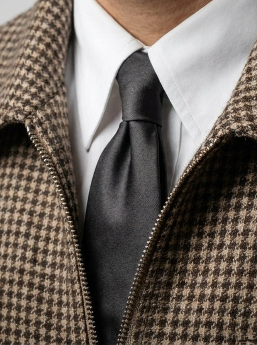 Men's Autumn Check Full Zip Jacket with Spread Collar