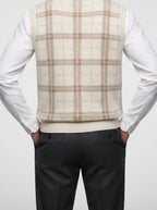 Men's Autumn Check Sleeveless Jumper Vest