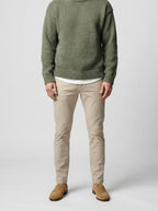 Men's Autumn Chunky Ribbed Knit Crew Neck Jumper