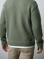 Men's Autumn Chunky Ribbed Knit Crew Neck Jumper