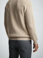 Men's Autumn Chunky Ribbed Knit Jumper with Zip Neck