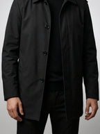 Men's Autumn Collared Button-Up Mid Length Trench Coat