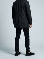 Men's Autumn Collared Button-Up Mid Length Trench Coat