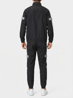 Men's Autumn Colour Block Two Piece Set with Full Zip Stand Collar