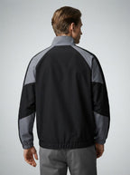 Men's Autumn Colour Block Zip Jacket with Ribbed Cuffs