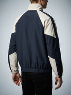 Men's Autumn Colour Block Zip Jacket with Ribbed Cuffs