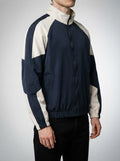 Men's Autumn Colour Block Zip Jacket with Ribbed Cuffs