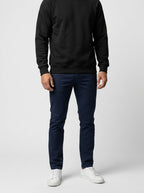 Men's Autumn Contrast Raglan Sweatshirt with Ribbed Crew Neck