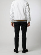 Men's Autumn Contrast Stripe Bomber Jacket