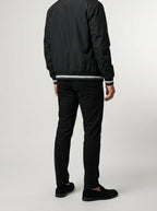 Men's Autumn Contrast Stripe Bomber Jacket