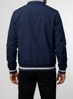 Men's Autumn Contrast Stripe Bomber Jacket
