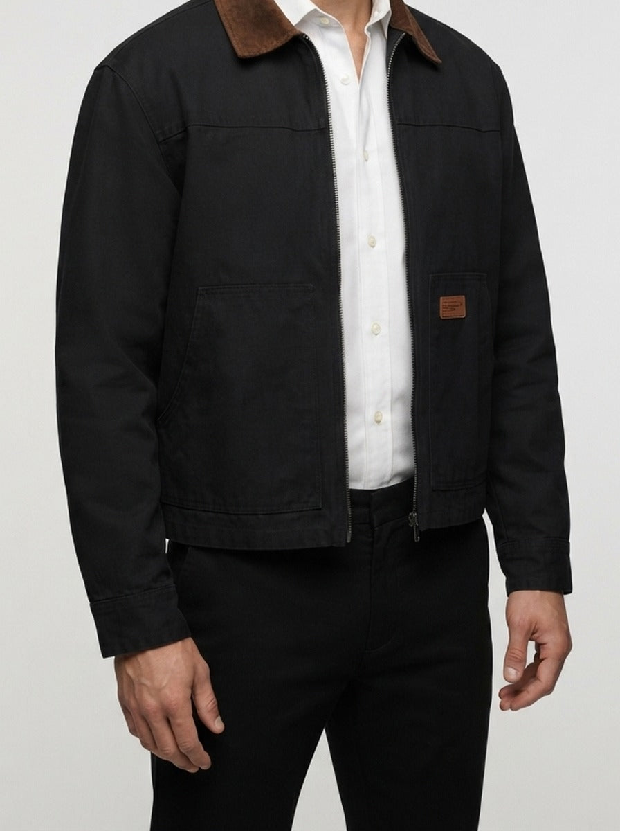 Men's Autumn Corduroy Collar Cotton Canvas Jacket