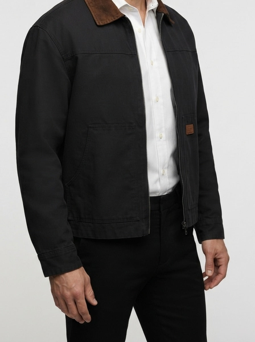 Men's Autumn Corduroy Collar Cotton Canvas Jacket