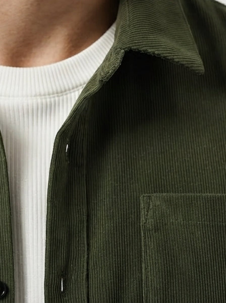 Men's Autumn Corduroy Long Sleeve Overshirt