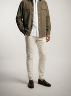 Men's Autumn Corduroy Overshirt with Point Collar