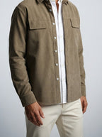 Men's Autumn Corduroy Overshirt with Point Collar