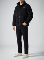 Men's Autumn Corduroy Padded Jacket with Stand Collar