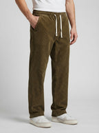 Men's Autumn Corduroy Trousers with Drawstring Waist