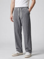 Men's Autumn Corduroy Trousers with Drawstring Waist