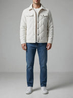 Men's Autumn Corduroy Trucker Jacket with Borg Lining