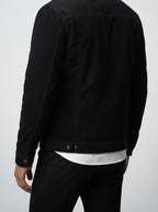 Men's Autumn Corduroy Trucker Jacket with Pile Collar