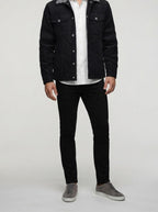 Men's Autumn Corduroy Trucker Jacket with Pile Collar