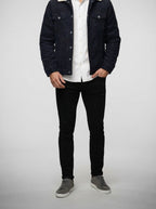 Men's Autumn Corduroy Trucker Jacket with Pile Collar