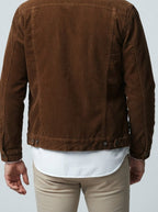 Men's Autumn Corduroy Trucker Jacket with Sherpa Collar