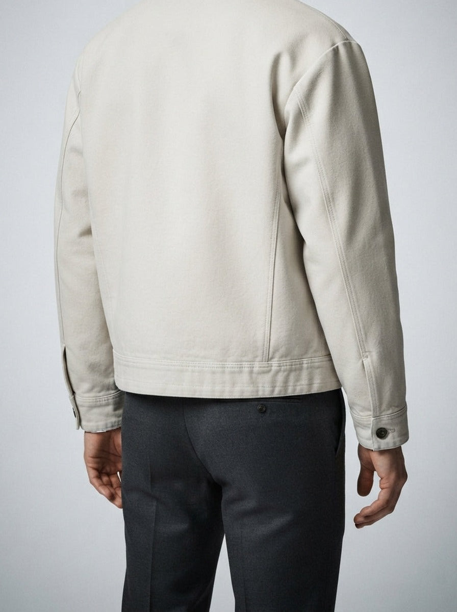 Men's Autumn Cotton Jacket with Contrast Collar