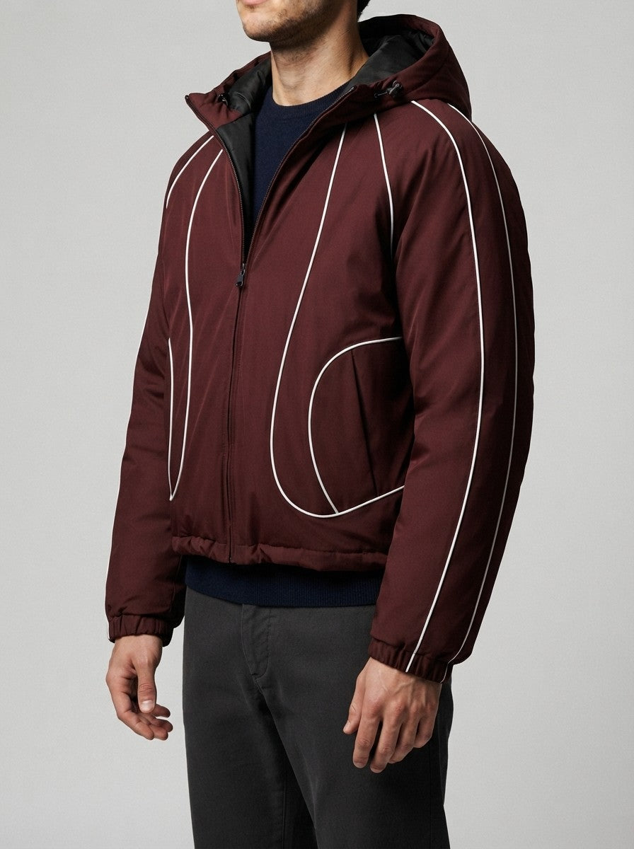 Men's Autumn Cropped Hooded Jacket with Faux Fur Lined Hood