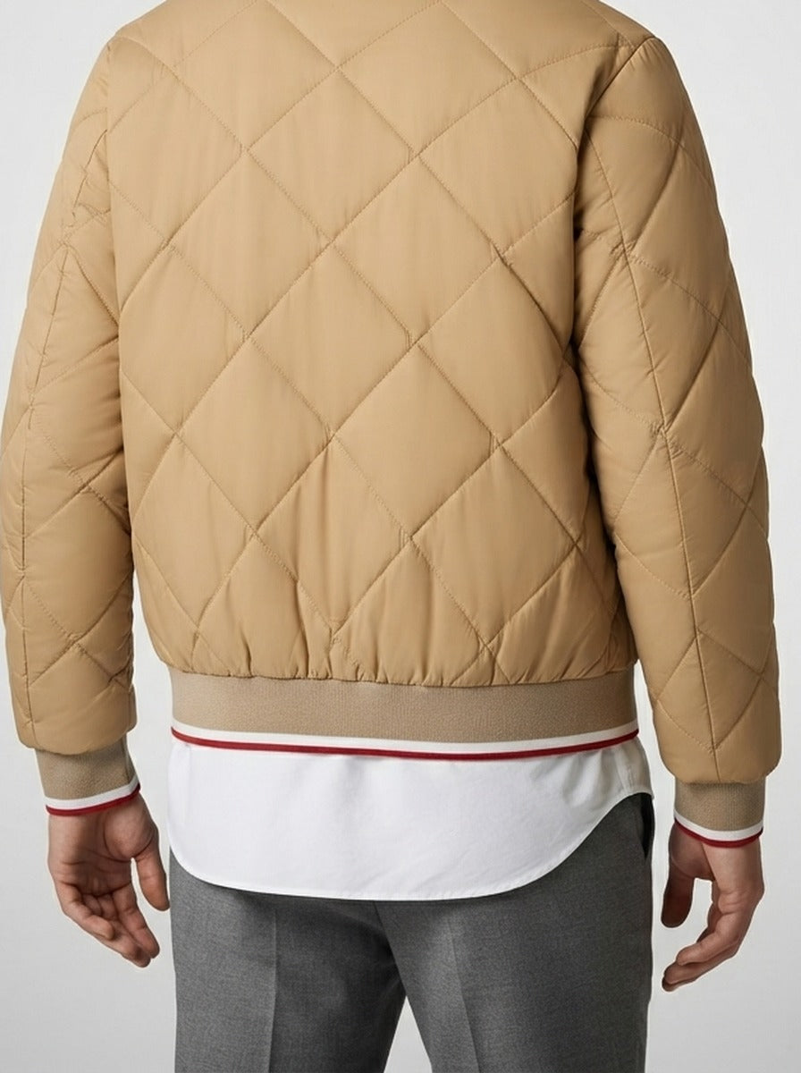 Men's Autumn Diamond Quilted Bomber Jacket
