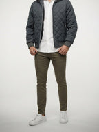 Men's Autumn Diamond Quilted Jacket with Stand Collar