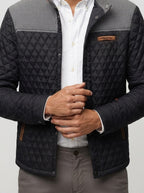 Men's Autumn Diamond Quilted Panel Jacket