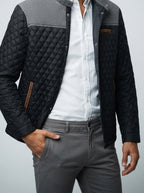 Men's Autumn Diamond Quilted Panel Jacket